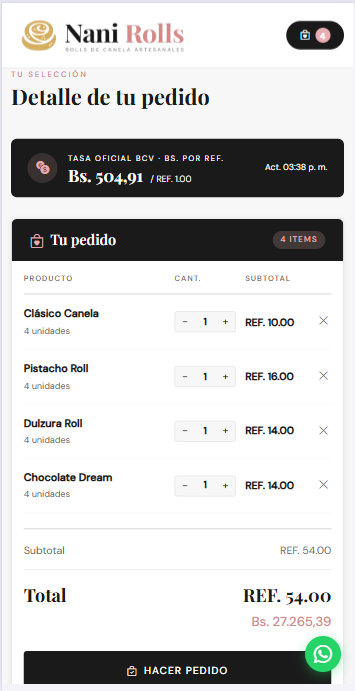Catálogo de pedidos online
