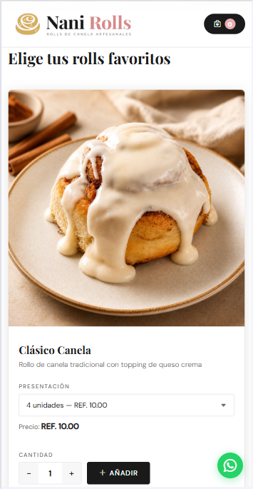 Catálogo de pedidos online
